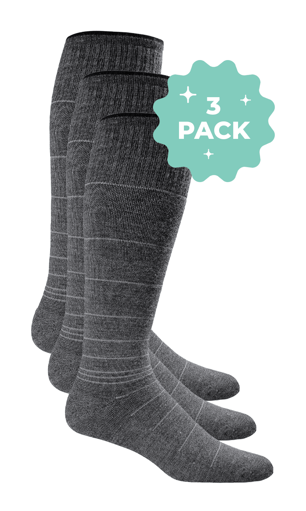 Men’s Circulator 3-Pack | Moderate Graduated Compression Lifestyle Compression Sockwell M/L Charcoal
