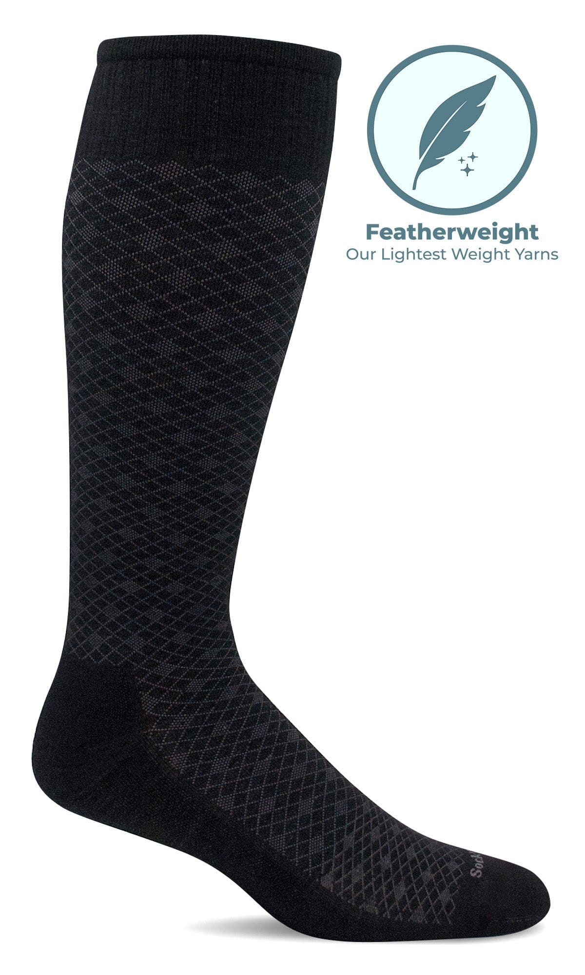 Men's Featherweight | Moderate Graduated Compression Socks Lifestyle Compression Sockwell M/L Black Multi