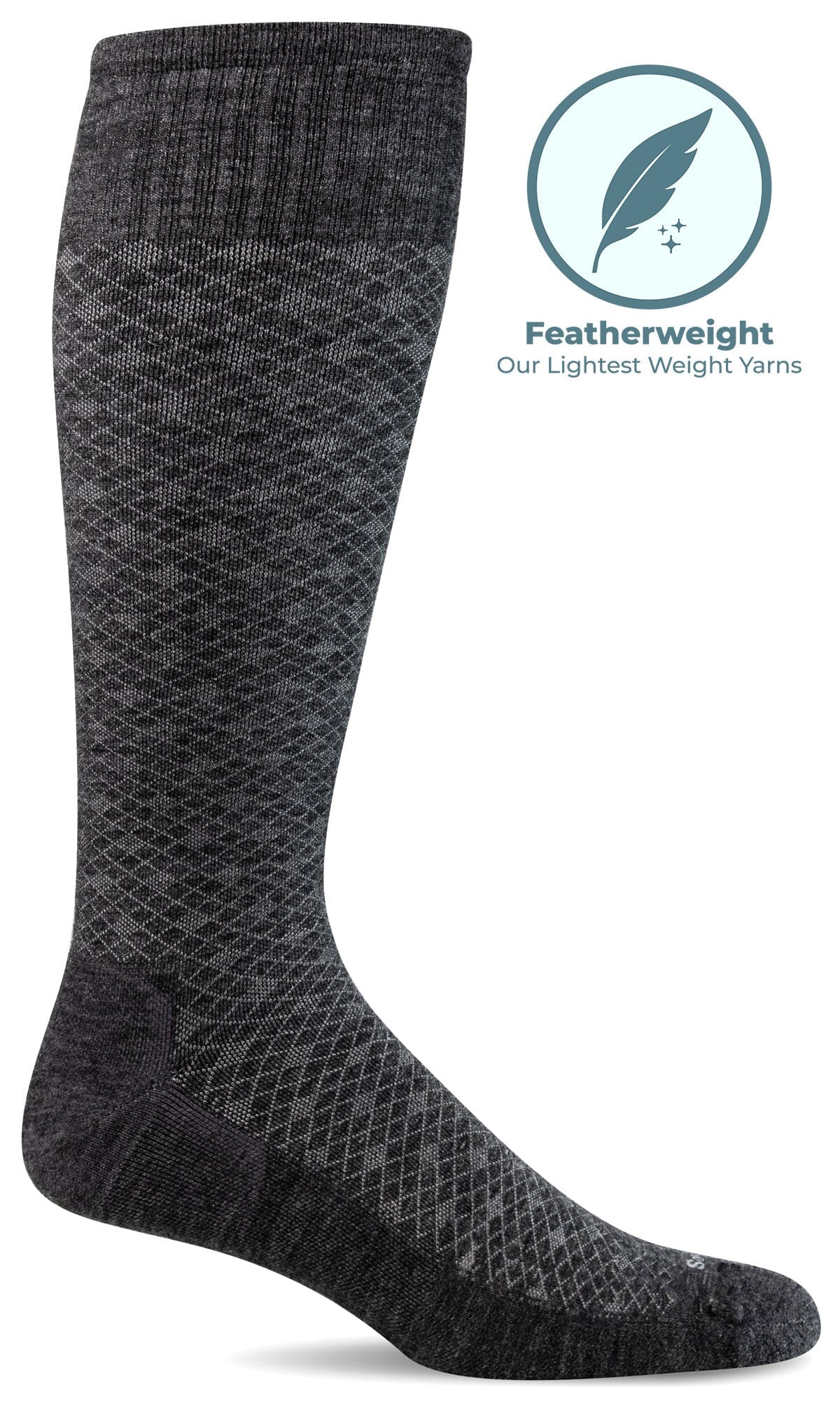 Men's Featherweight | Moderate Graduated Compression Socks Lifestyle Compression Sockwell M/L Charcoal