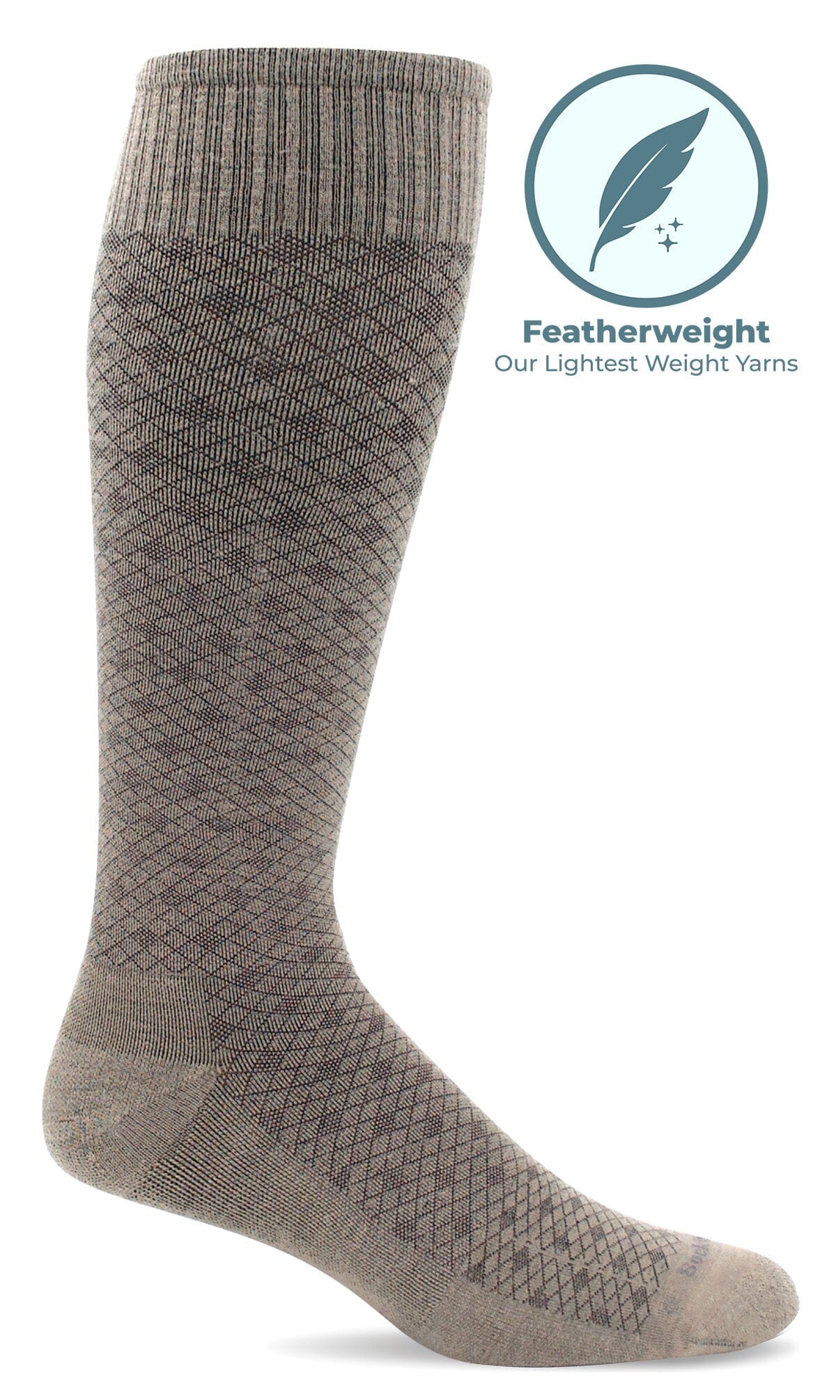 Men's Featherweight | Moderate Graduated Compression Socks Lifestyle Compression Sockwell M/L Khaki