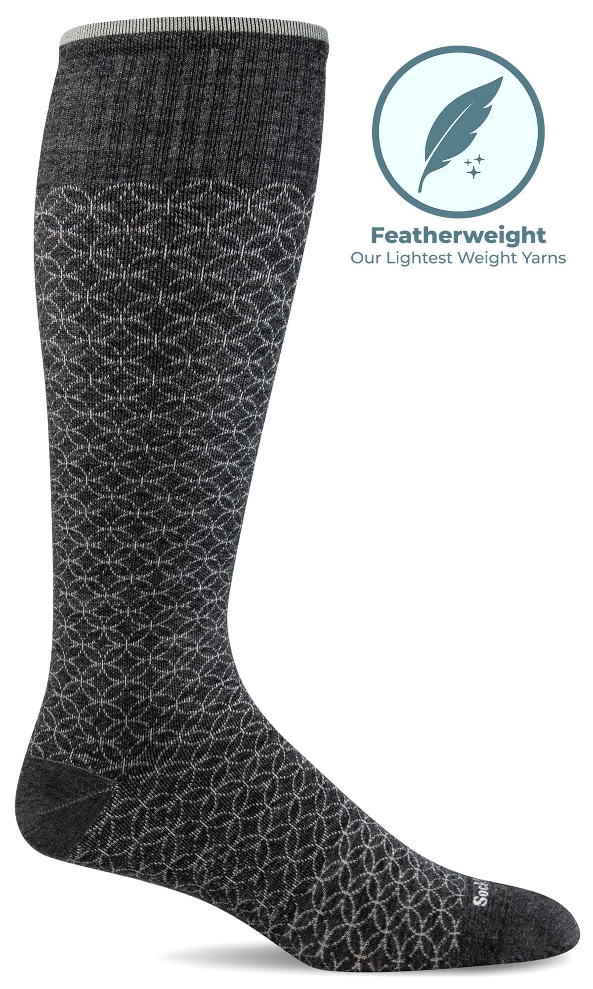 Women's Featherweight Fancy | Moderate Graduated Compression Socks Lifestyle Compression Sockwell S/M Charcoal
