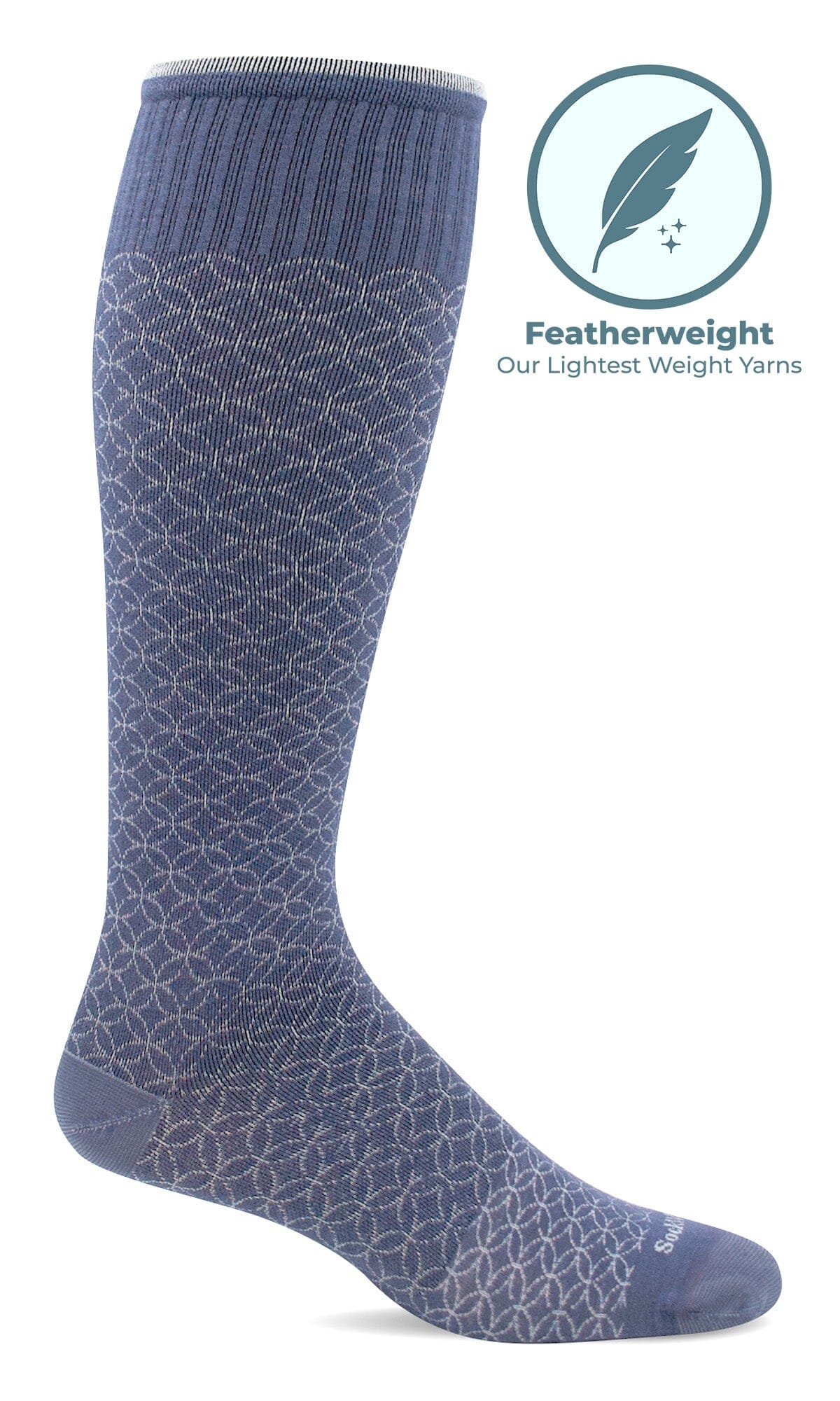 Women's Featherweight Fancy | Moderate Graduated Compression Socks Lifestyle Compression Sockwell S/M Denim