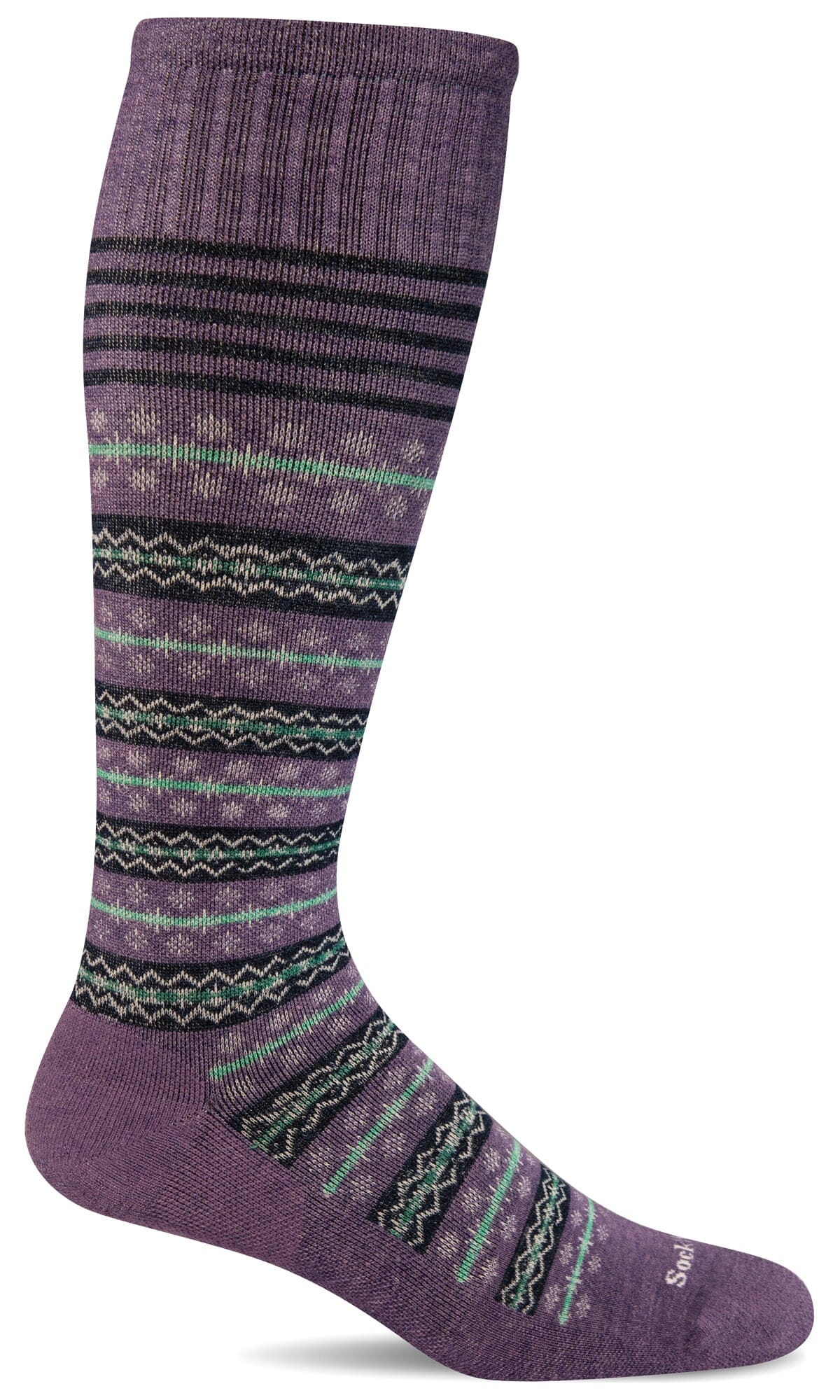 Women's Mini Fairisle | Moderate Graduated Compression Socks Lifestyle Compression Sockwell S/M Plum