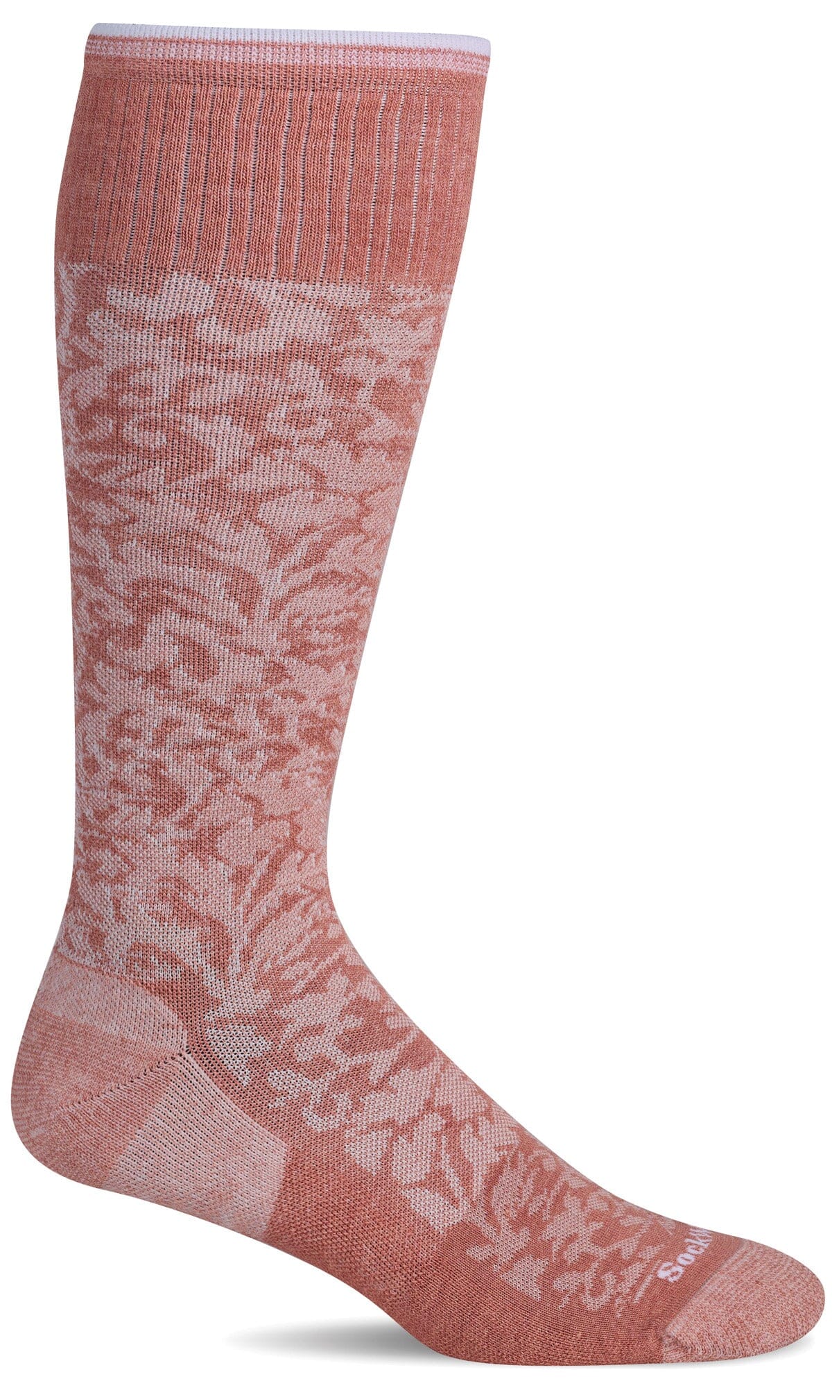 Women's Damask | Moderate Graduated Compression Socks Lifestyle Compression Sockwell S/M Pink Clay