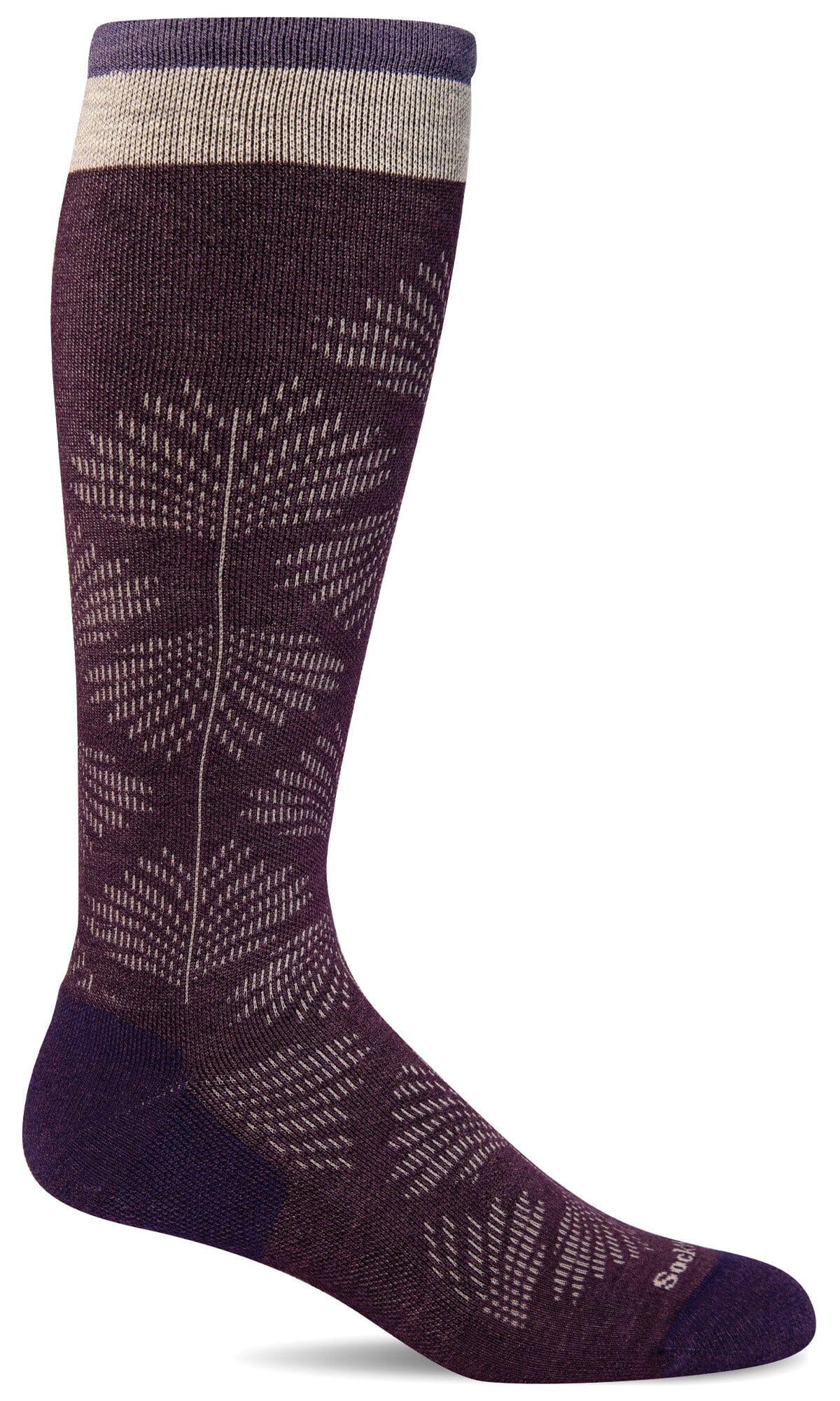 Women's Full Floral | Moderate Graduated Compression Socks | Wide Calf Fit Lifestyle Compression Sockwell S/M Blackberry