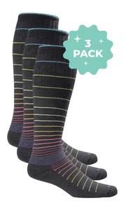 Women’s Circulator 3-Pack | Moderate Graduated Compression Lifestyle Compression Sockwell S/M Black Stripe