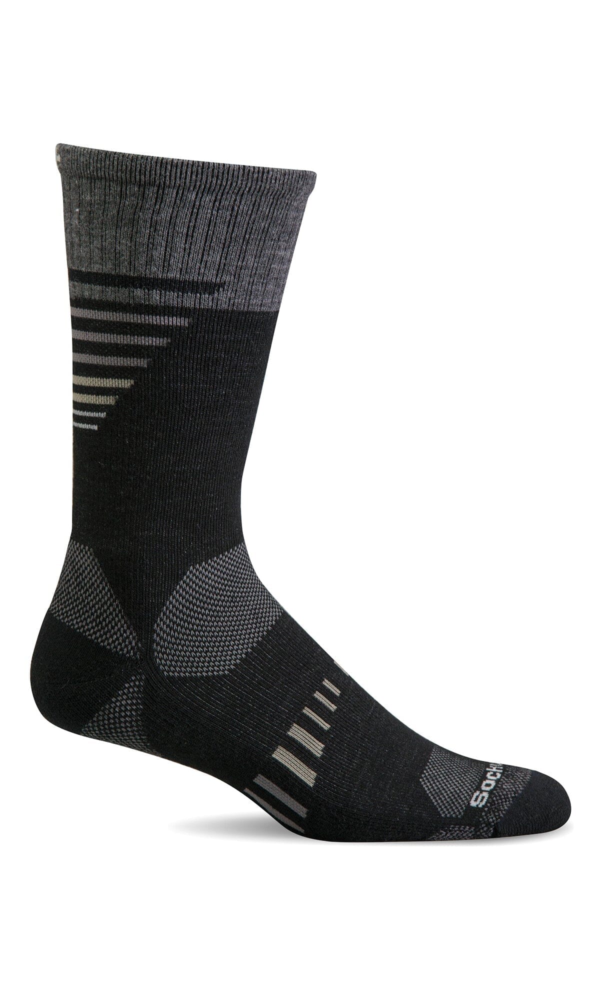 Men's Ascend II Crew | Moderate Graduated Compression Socks Sport Compression Sockwell M/L Black