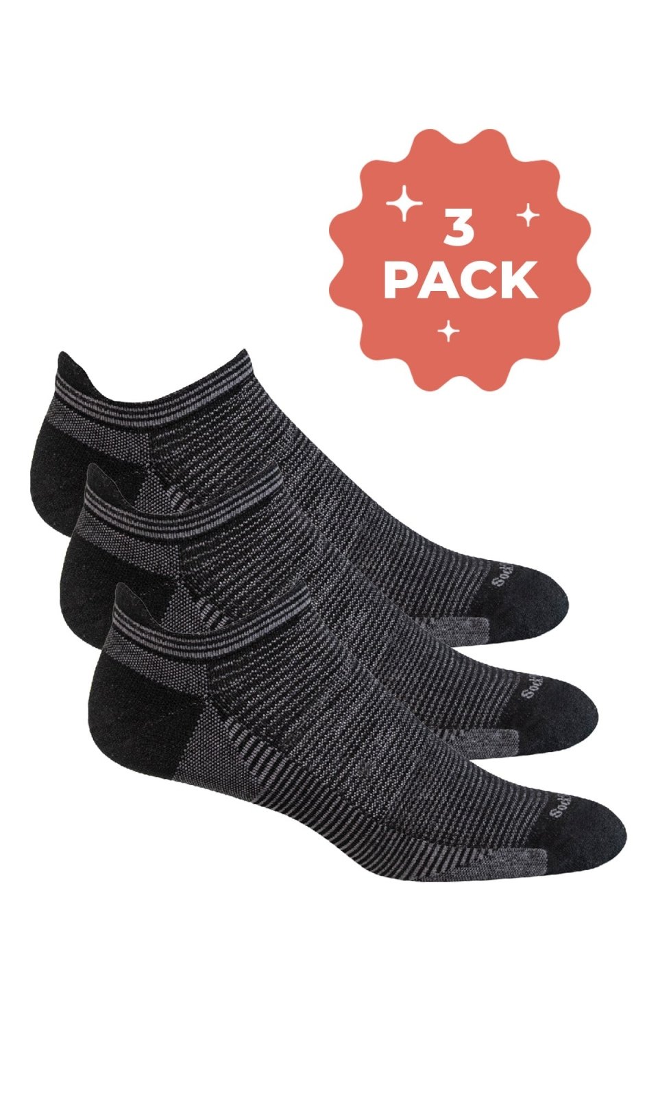 Men's Cadence Micro 3-Pack | Moderate Compression - Merino Wool Sport Compression - Sockwell