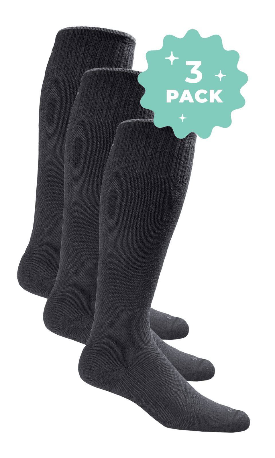 Men’s Circulator 3-Pack | Moderate Graduated Compression Lifestyle Compression Sockwell M/L Black Solid