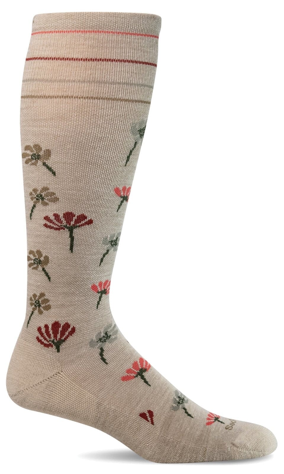 Women's Field Flower | Moderate Graduated Compression Socks Lifestyle Compression Sockwell S/M Barley