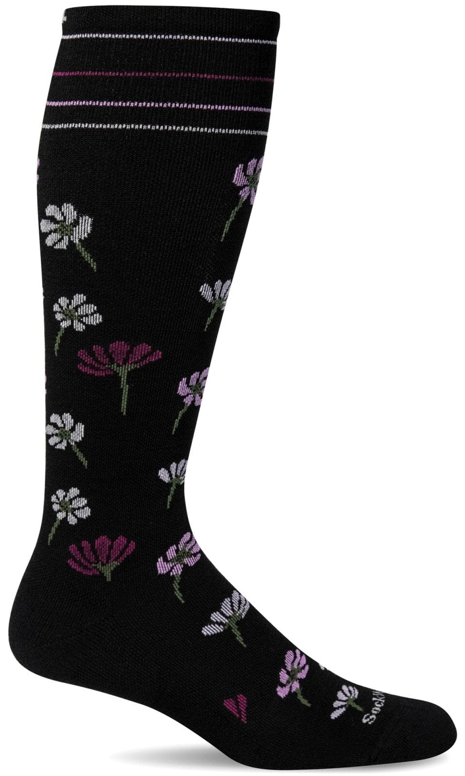 Women's Field Flower | Moderate Graduated Compression Socks Lifestyle Compression Sockwell S/M Black