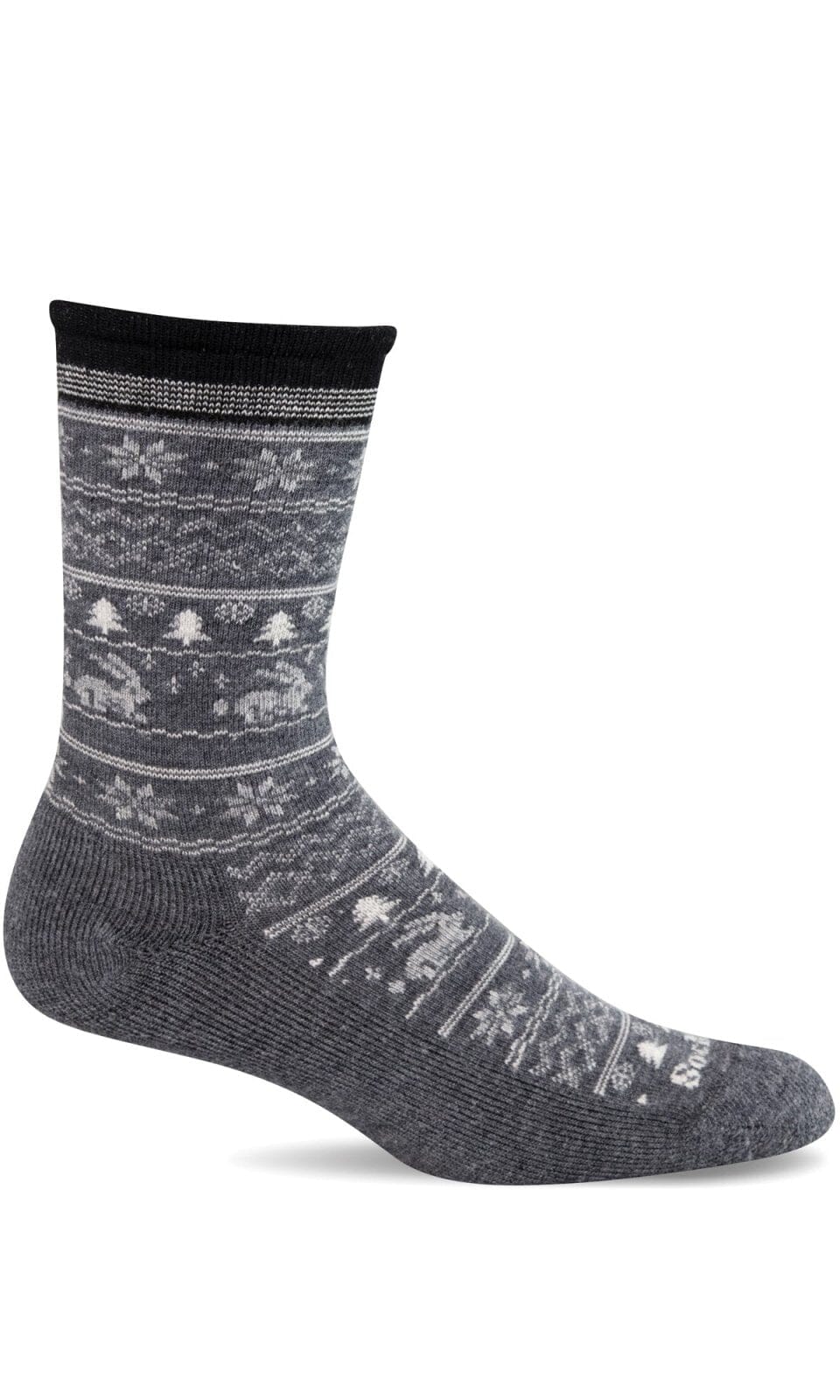 Women's Folksy Fairisle | Essential Comfort Essential Comfort Sockwell S/M Charcoal