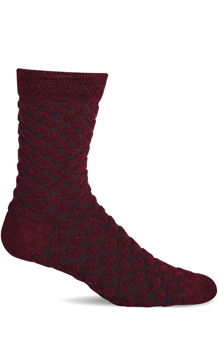 Women's Polka Posh | Essential Comfort Socks Essential Comfort Sockwell S/M Cranberry 