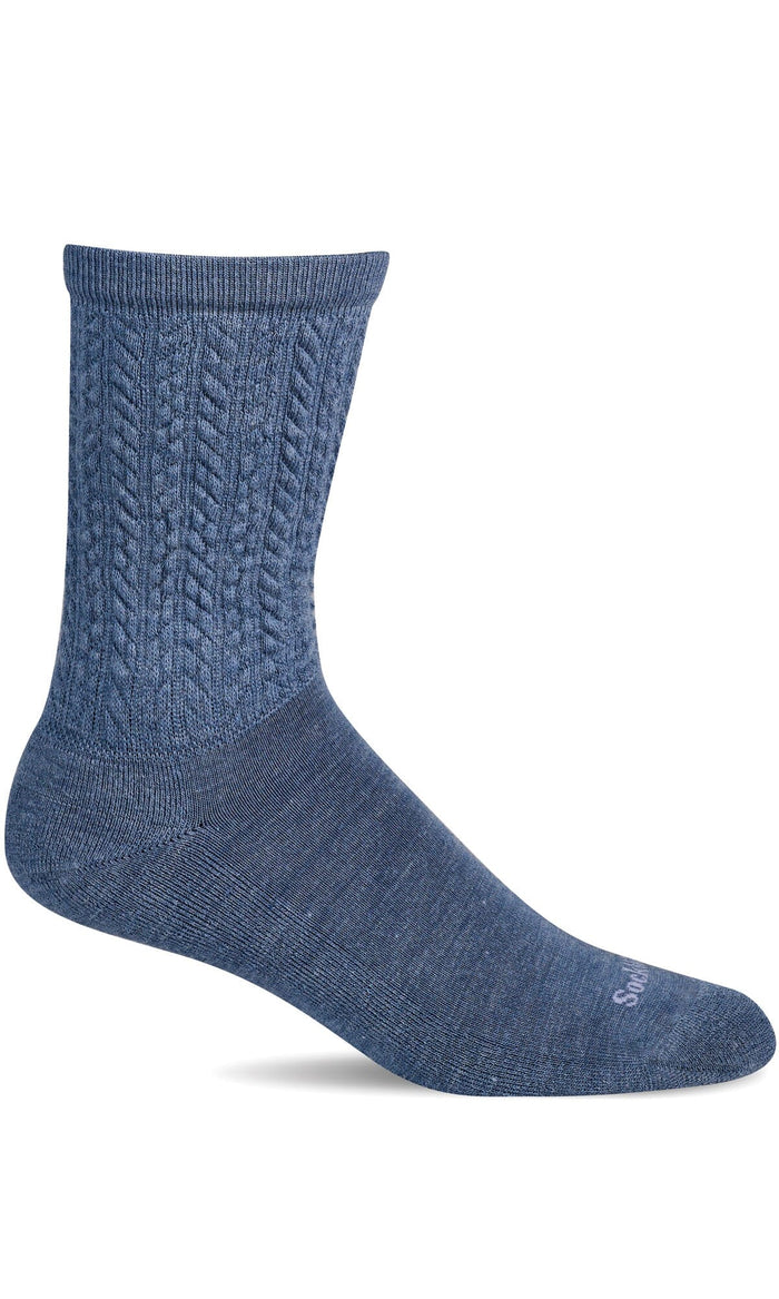Women's Pucker Cable | Essential Comfort Socks Essential Comfort Sockwell S/M Bluestone 