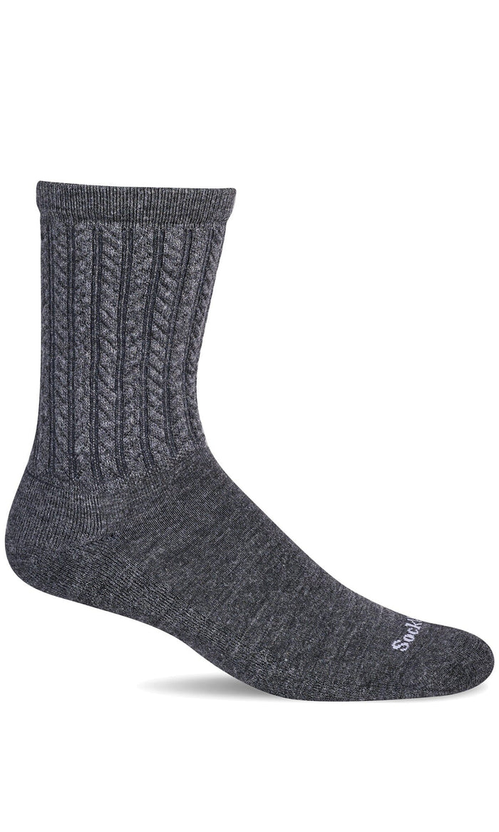 Women's Pucker Cable | Essential Comfort Socks Essential Comfort Sockwell S/M Charcoal 