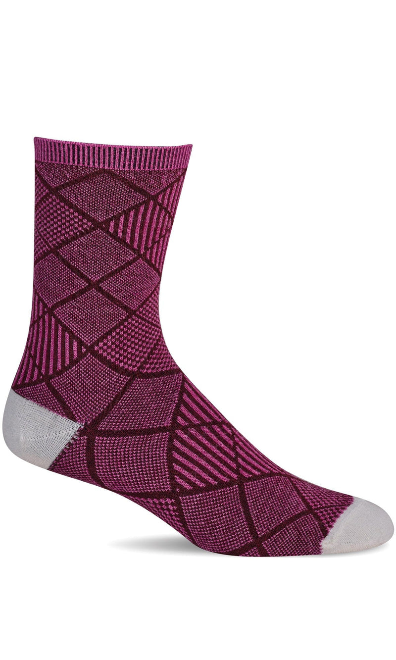 Women's Argyle Tweed | Essential Comfort Socks Essential Comfort Sockwell S/M Cranberry 