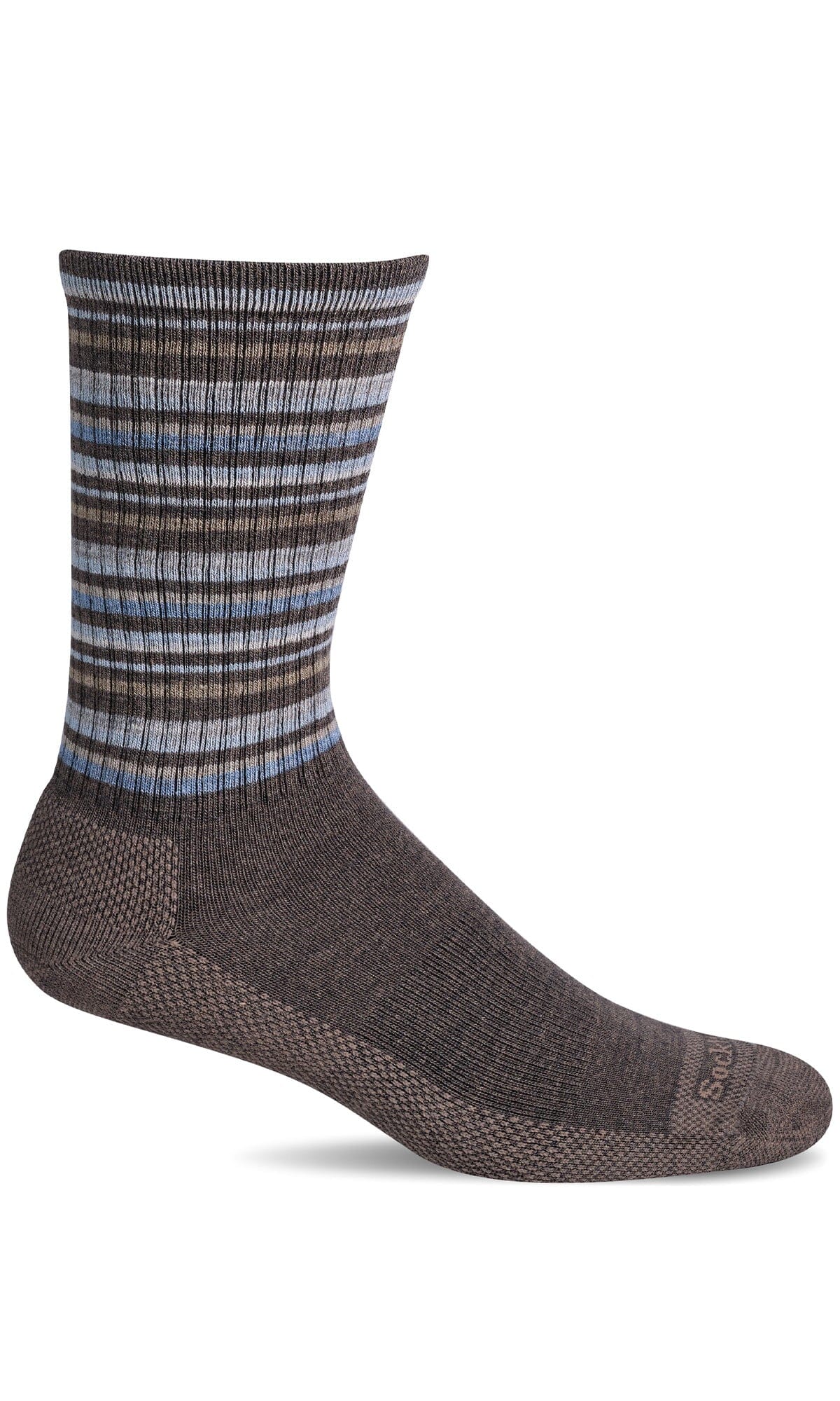 Men's Camp Stripe | Everyday Socks Essential Comfort Sockwell M/L Mushroom 