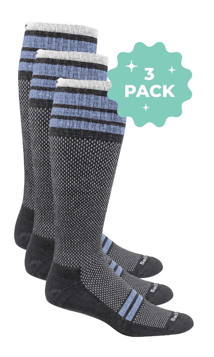 Men's Speedway 3-Pack | Firm Graduated Compression Lifestyle Compression Sockwell M/L Black 