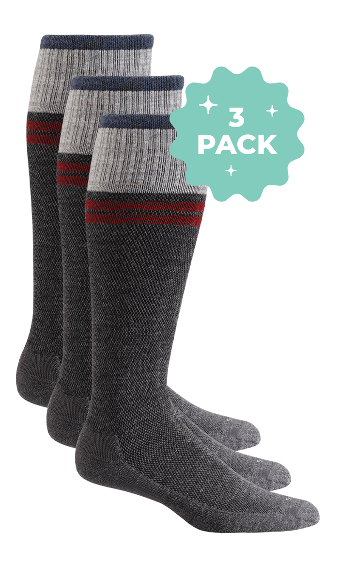 Men's Sportster 3-Pack | Moderate Graduated Compression Lifestyle Compression Sockwell M/L Charcoal 