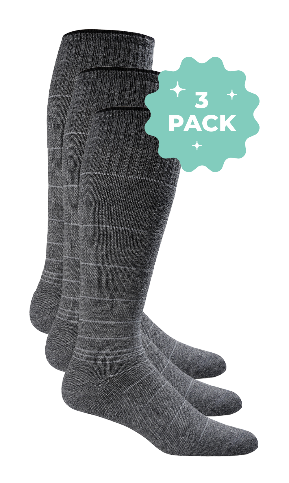 Men’s Circulator 3-Pack | Moderate Graduated Compression Lifestyle Compression Sockwell M/L Charcoal 