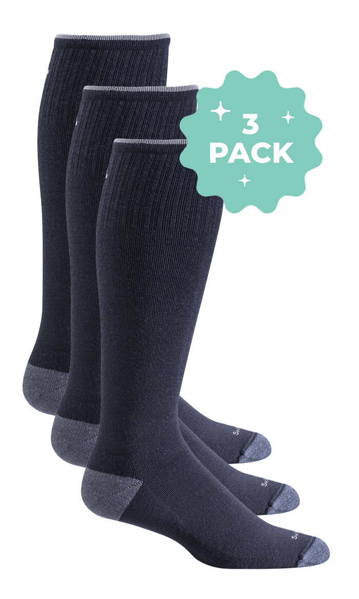 Men’s Elevation 3-Pack | Firm Graduated Compression Lifestyle Compression Sockwell M/L Navy 