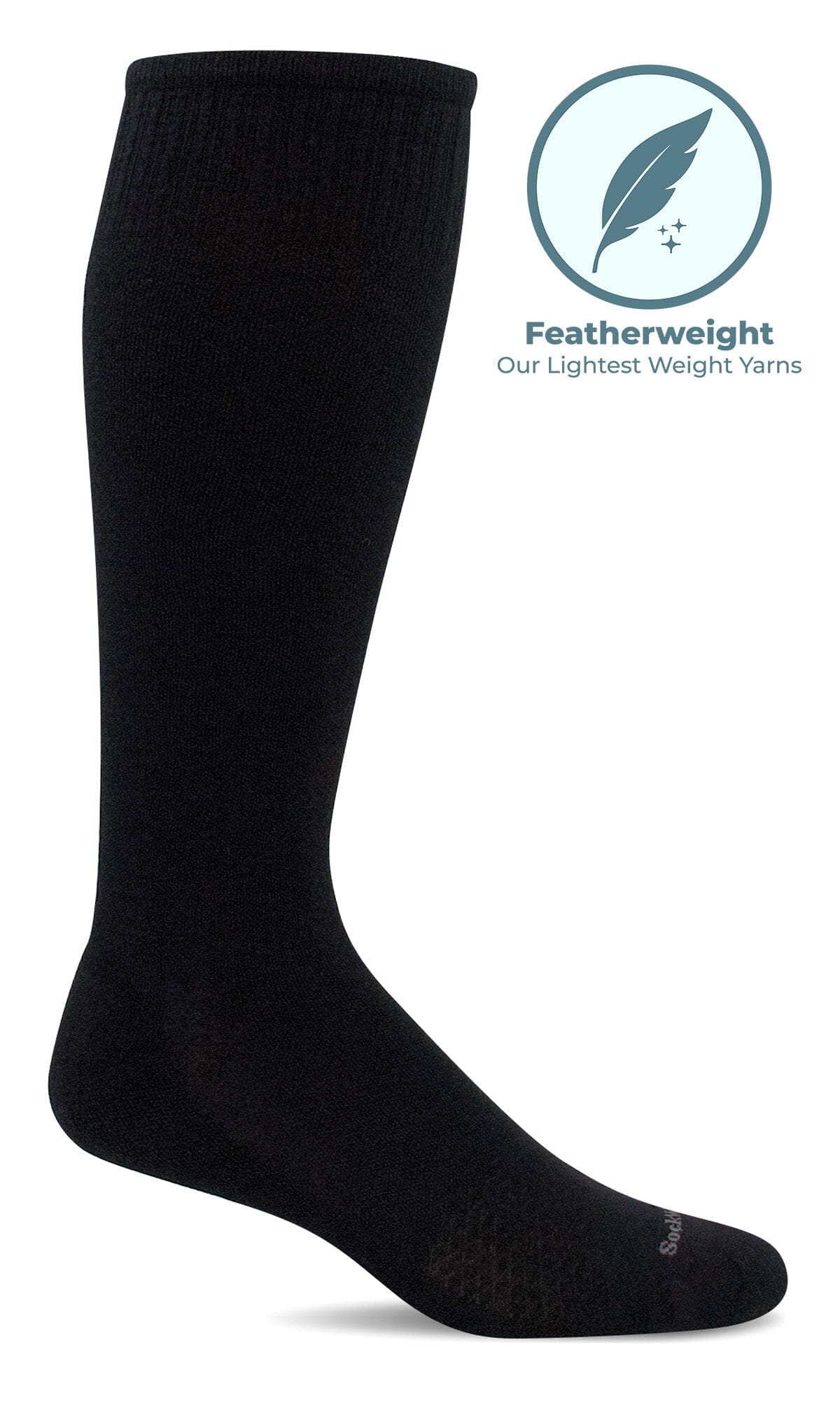 Men's Featherweight | Moderate Graduated Compression Socks Lifestyle Compression Sockwell M/L Black 