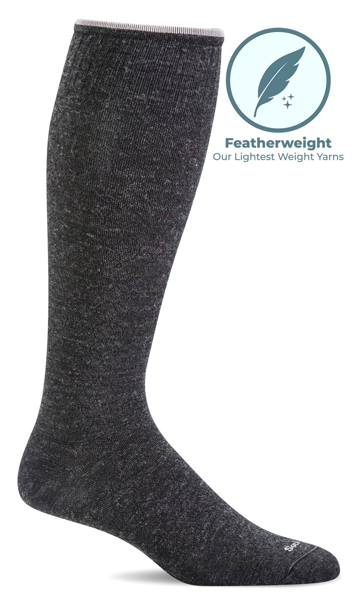 Women's Featherweight Fancy | Moderate Graduated Compression Socks Lifestyle Compression Sockwell S/M Black Solid 