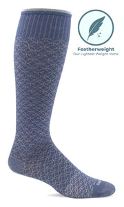 Women's Featherweight Fancy | Moderate Graduated Compression Socks Lifestyle Compression Sockwell S/M Denim 