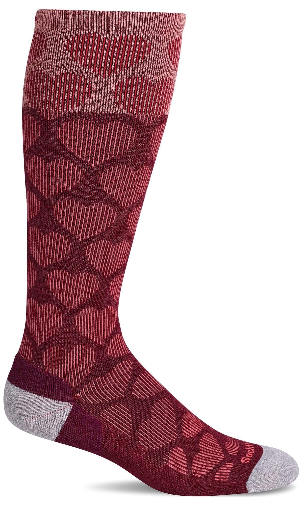 Women's Heart Throb | Moderate Graduated Compression Socks Lifestyle Compression Sockwell S/M Cranberry 