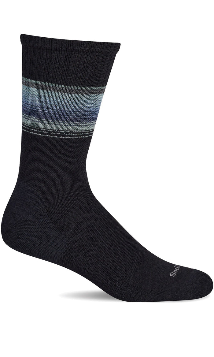 Men's Plantar Cush Crew II | Plantar Relief Socks Plantar Fasciitis Relief Sockwell M/L Black 