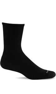 Men's Plantar Cush Crew II | Plantar Relief Socks Plantar Fasciitis Relief Sockwell M/L Black Solid 