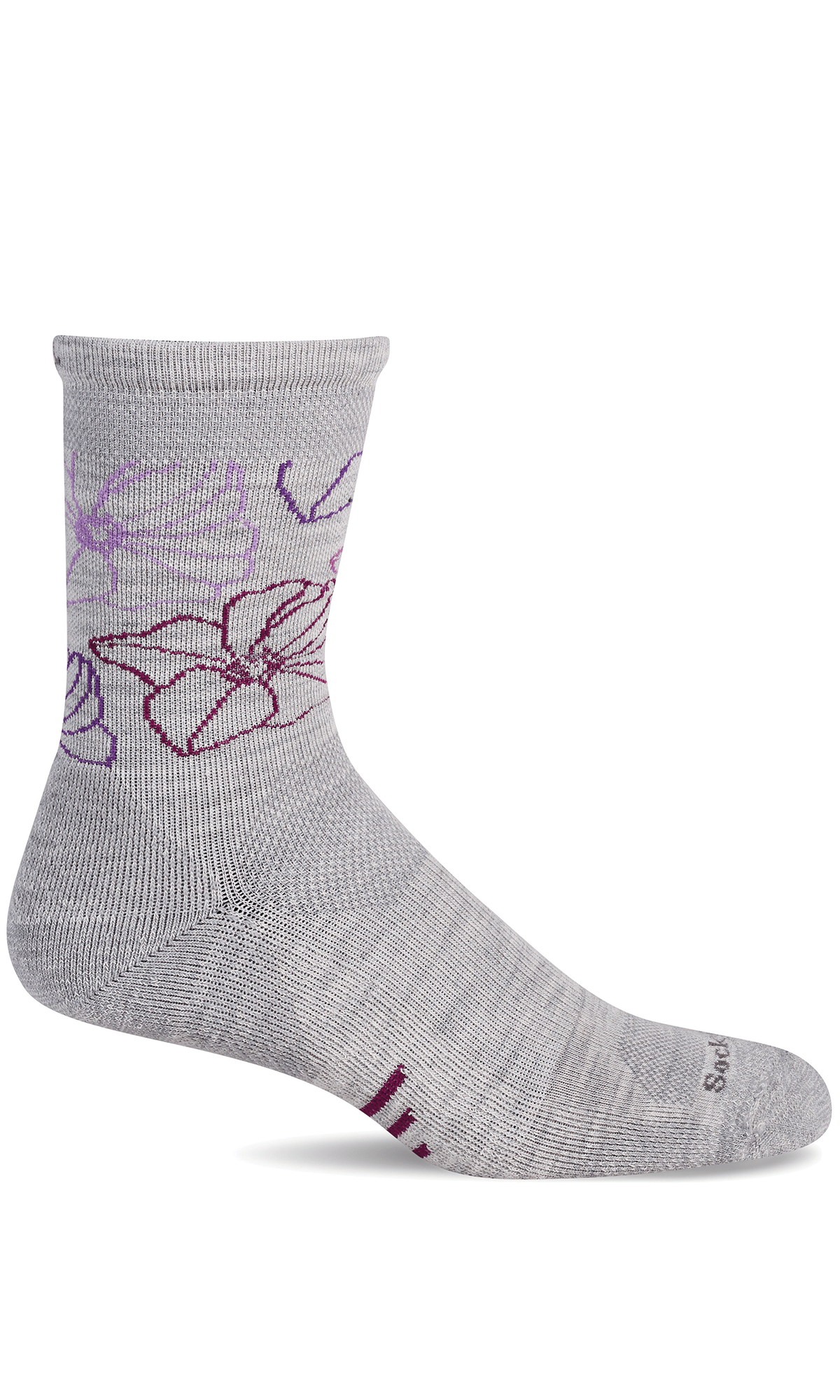 Women's Petal Power Crew | Moderate Graduated Compression Socks Sport Compression Sockwell S/M Ash 
