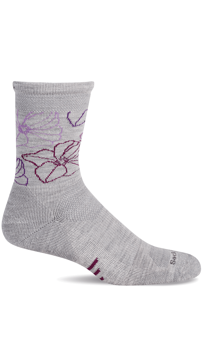 Women's Petal Power Crew | Moderate Graduated Compression Socks Sport Compression Sockwell S/M Ash 