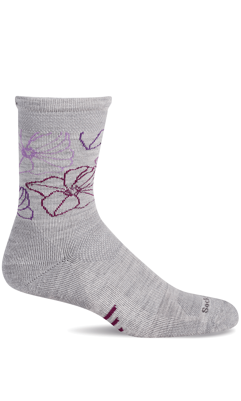 Women's Petal Power Crew | Moderate Graduated Compression Socks Sport Compression Sockwell S/M Ash 
