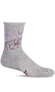 Women's Petal Power Crew | Moderate Graduated Compression Socks Sport Compression Sockwell S/M Ash 
