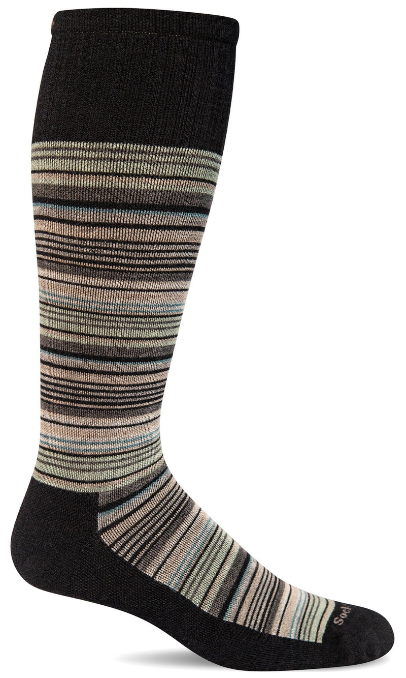 Men's Sunset Stripe | Moderate Graduated Compression Socks Lifestyle Compression Sockwell M/L Black 