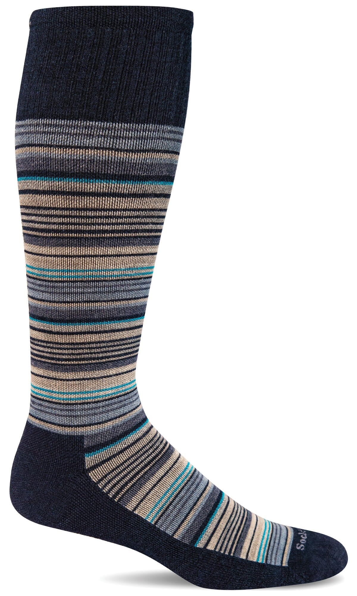 Men's Sunset Stripe | Moderate Graduated Compression Socks Lifestyle Compression Sockwell M/L Navy 