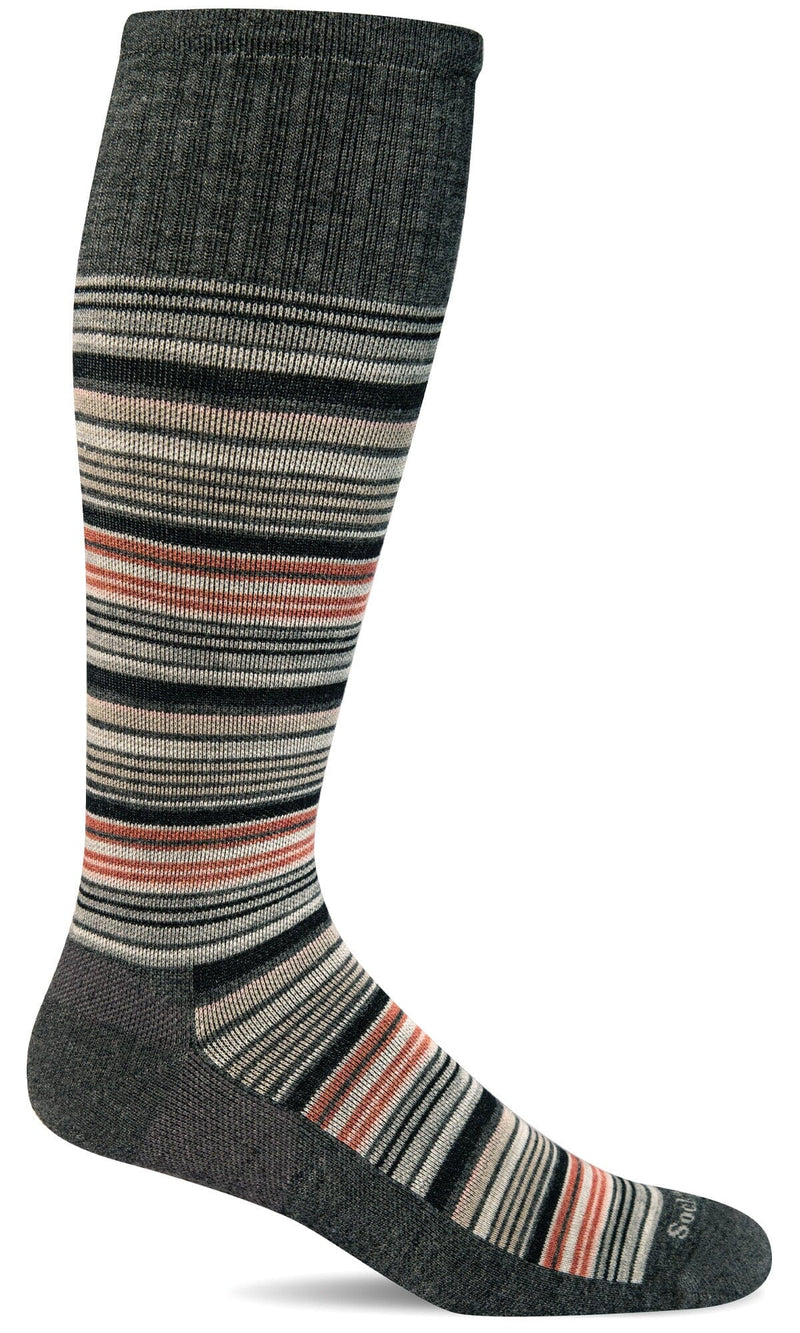 Men's Sunset Stripe | Moderate Graduated Compression Socks Lifestyle Compression Sockwell M/L Charcoal 