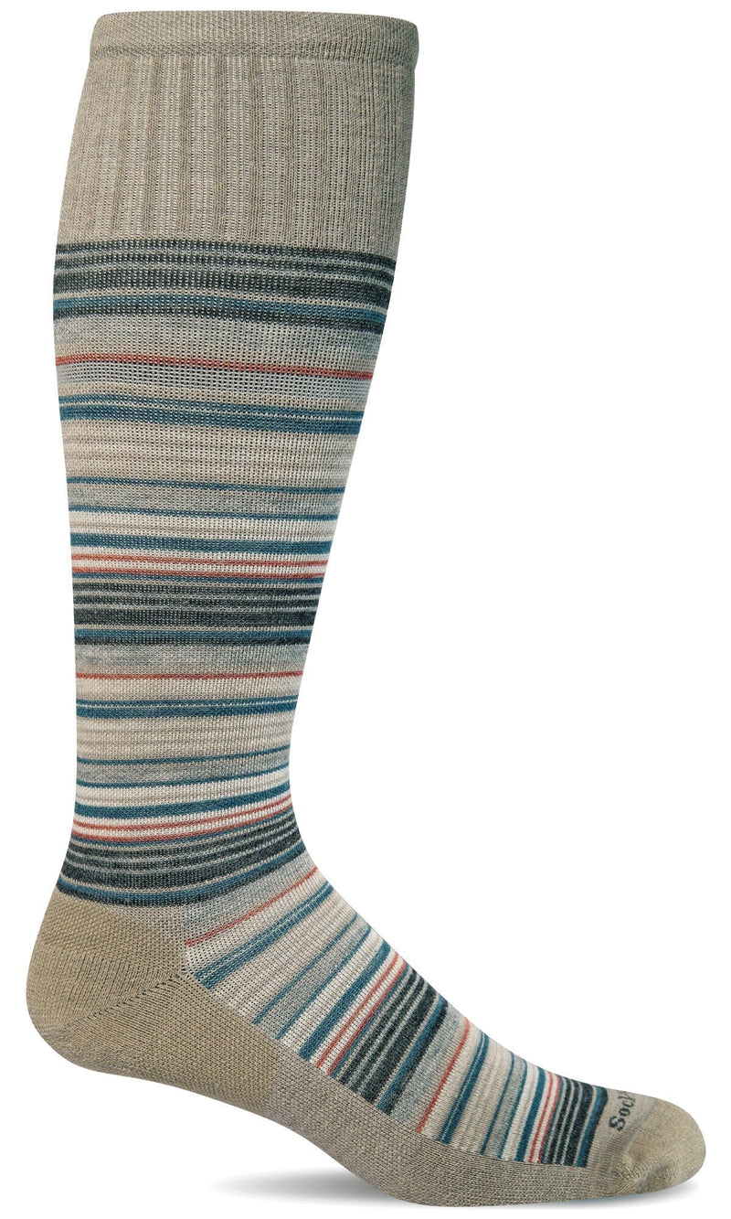 Men's Sunset Stripe | Moderate Graduated Compression Socks Lifestyle Compression Sockwell M/L Putty 