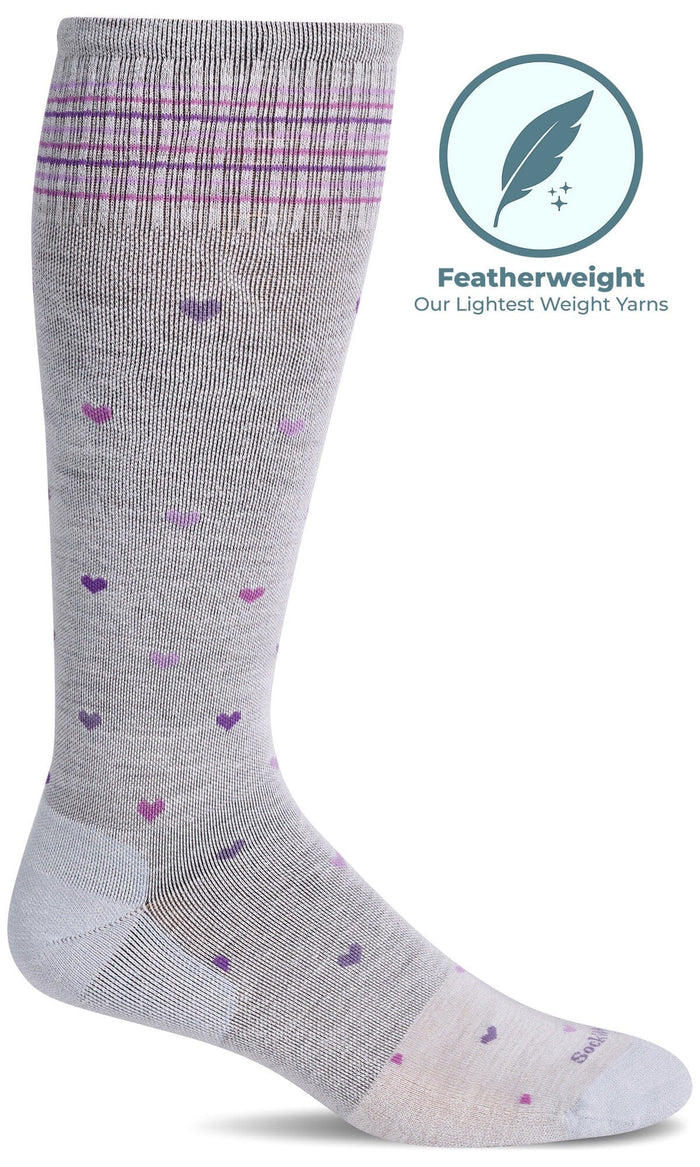 Women's Full Heart | Moderate Graduated Compression Socks | Wide Calf Fit Lifestyle Compression Sockwell S/M Natural 