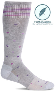 Women's Full Heart | Moderate Graduated Compression Socks | Wide Calf Fit Lifestyle Compression Sockwell S/M Natural 