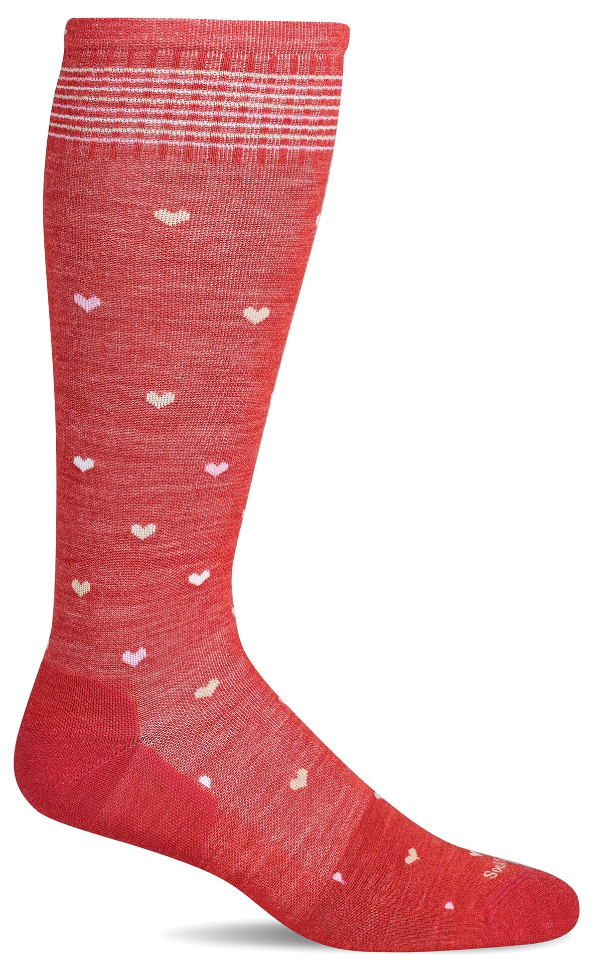 Women's Full Heart | Moderate Graduated Compression Socks | Wide Calf Fit Lifestyle Compression Sockwell S/M Poppy 