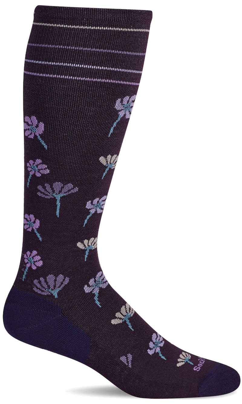 Women's Field Flower | Moderate Graduated Compression Socks Lifestyle Compression Sockwell S/M Blackberry 