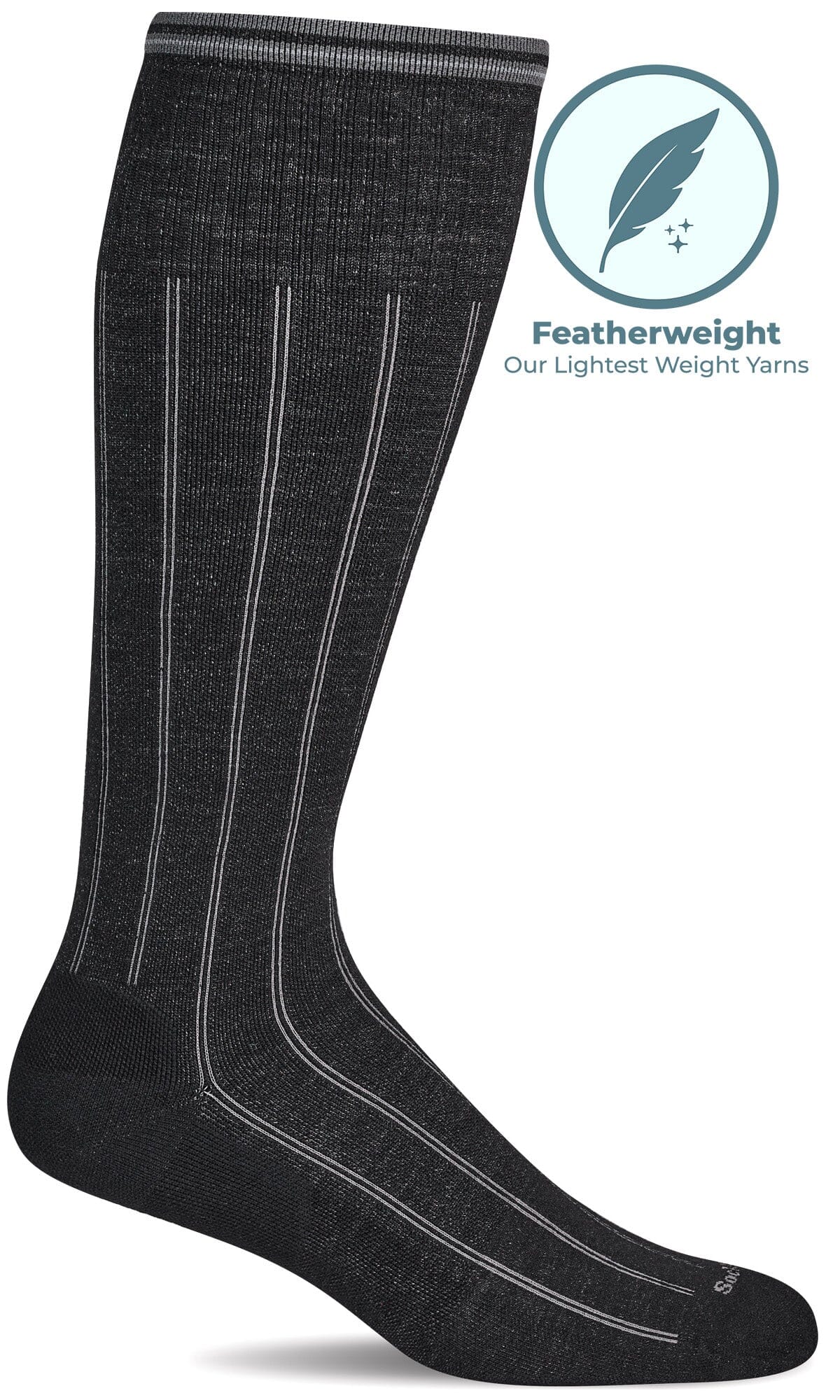 Men's High Rise Rib | Moderate Graduated Compression Socks | Wide