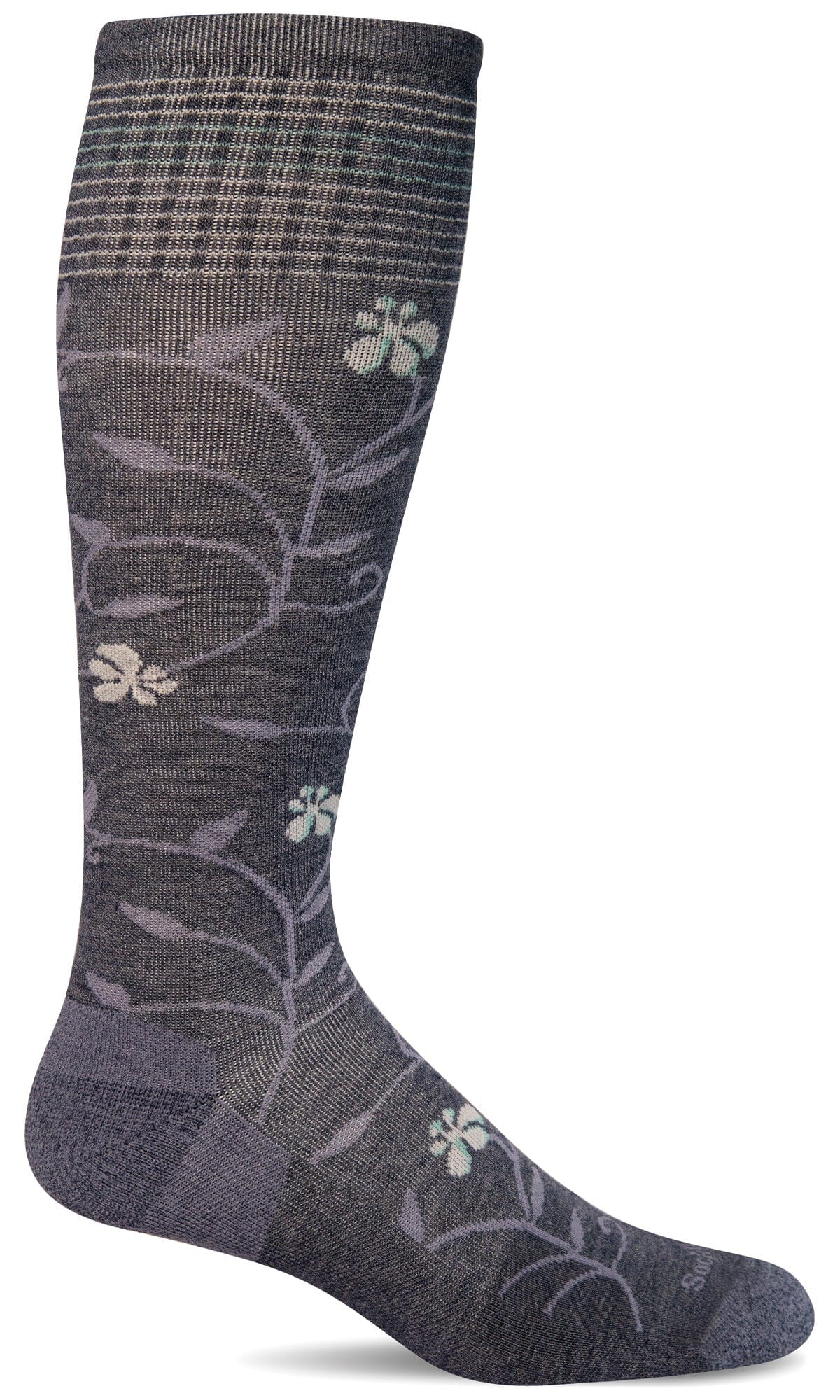 Women's Full Sun | Moderate Graduated Compression Socks | Wide Calf Fit Lifestyle Compression Sockwell S/M Denim 