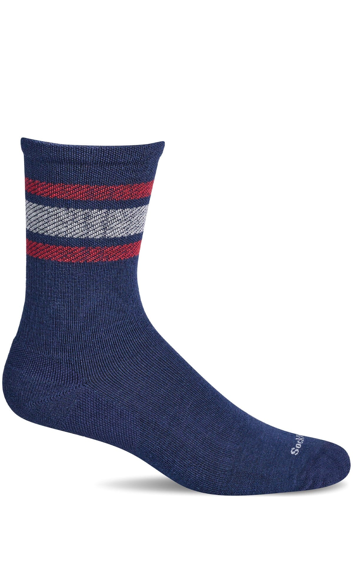 Men's Plantar Ease Retro | Plantar Relief Socks Plantar Fasciitis Relief Sockwell M/L Navy 