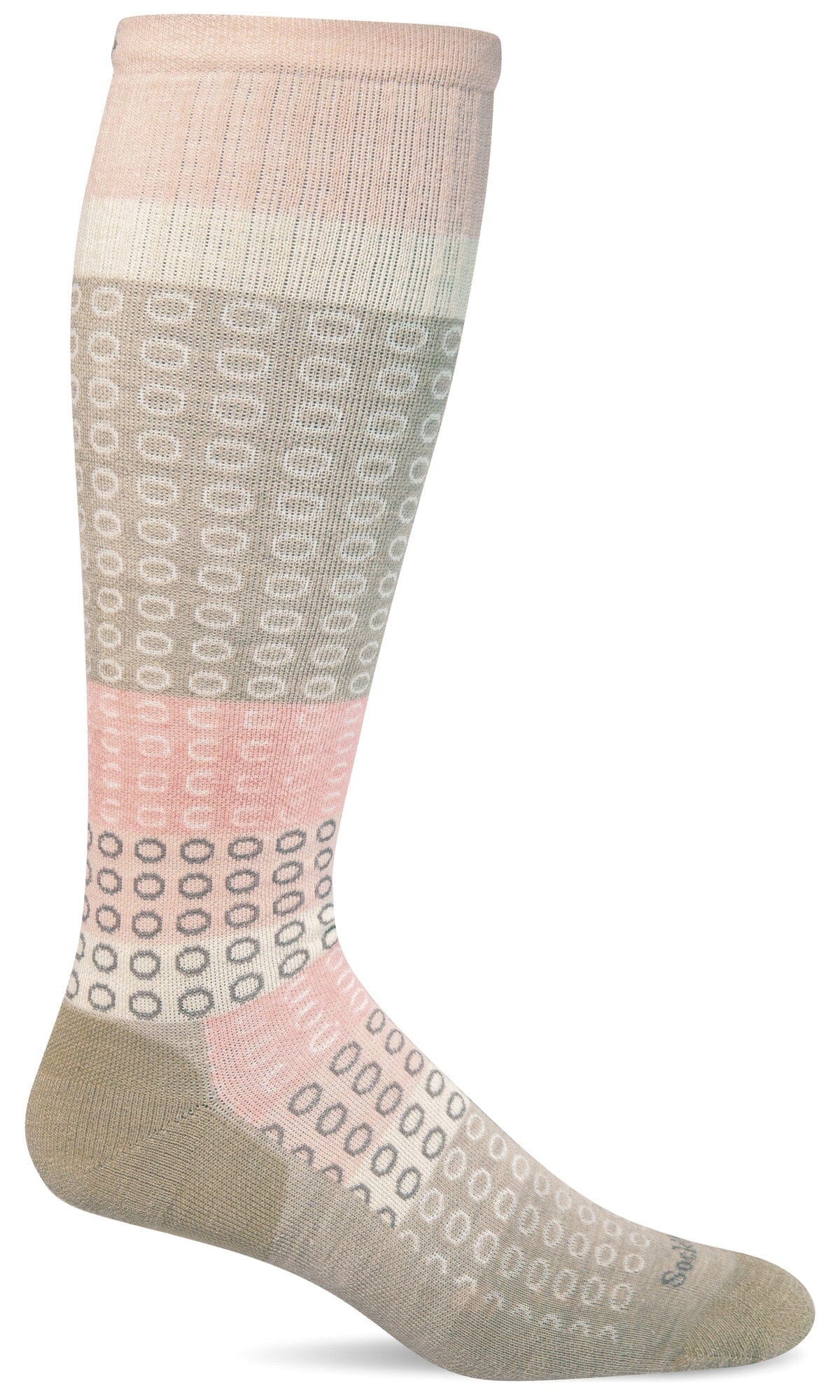 Women's Full Circle | Moderate Graduated Compression Socks | Wide Calf Fit Lifestyle Compression Sockwell S/M Putty 