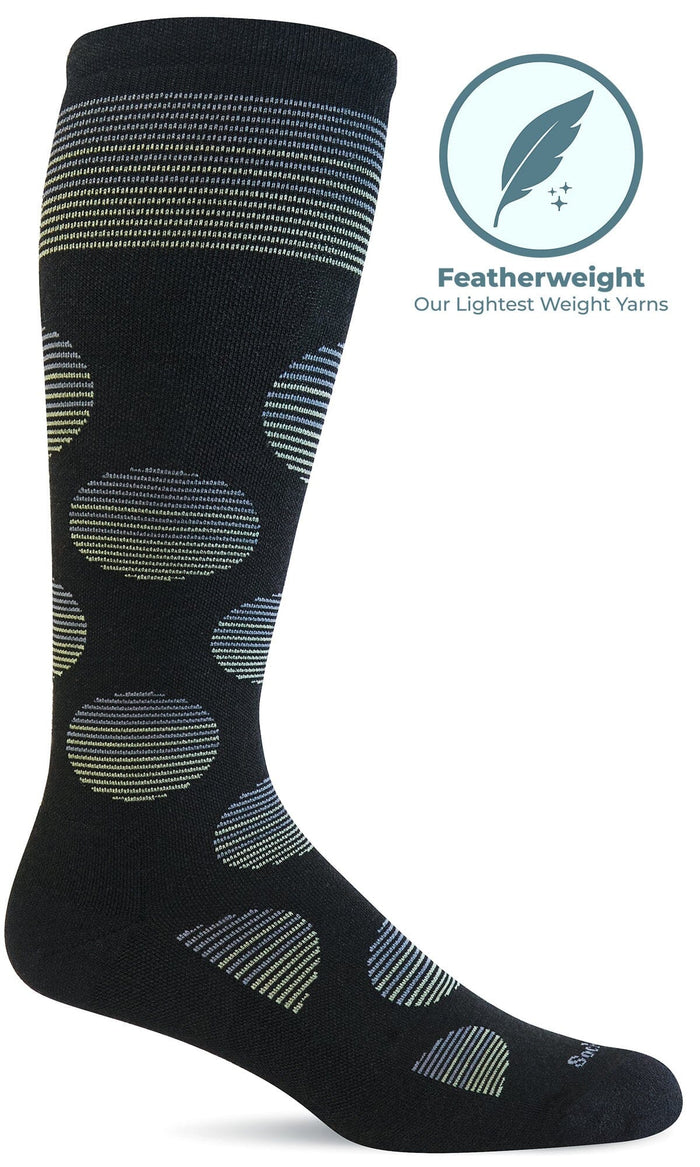 Women's Featherweight Dot | Moderate Graduated Compression Socks Lifestyle Compression Sockwell S/M Black 