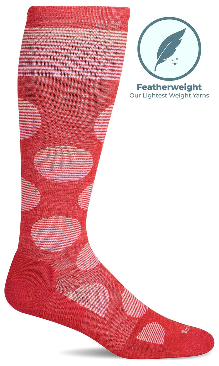 Women's Featherweight Dot | Moderate Graduated Compression Socks Lifestyle Compression Sockwell S/M Poppy 