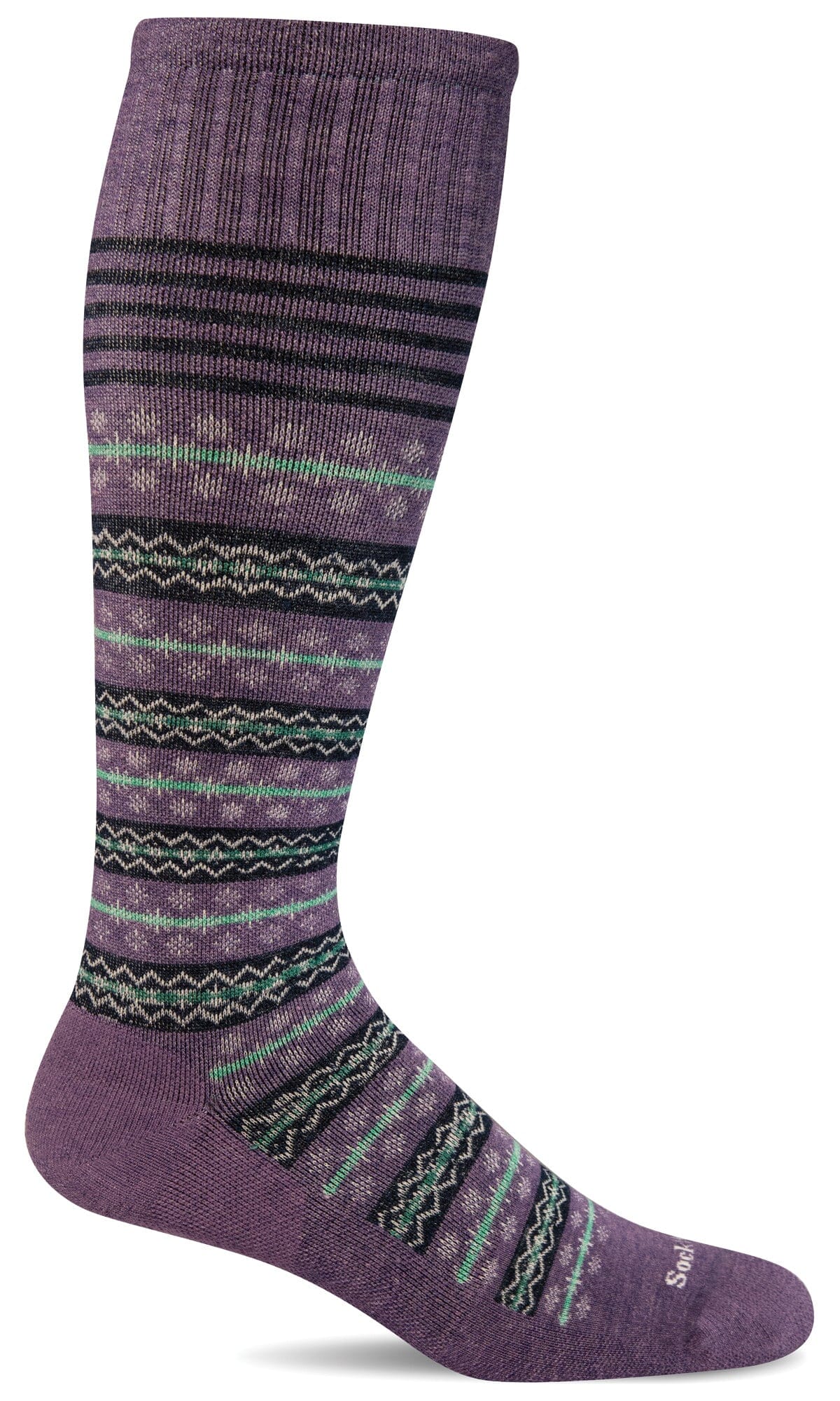 Women's Mini Fairisle | Moderate Graduated Compression Socks Lifestyle Compression Sockwell S/M Plum 